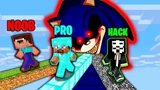 Minecraft Battle: NOOB vs PRO vs HACKER vs GOD: MONSTER SONIC EXE Challenge in Minecraft Animation