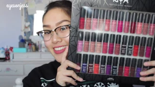 NYX Soft Matte Lip Cream Vault Swatches! ALL 36 Colors :D || EyesOnJess