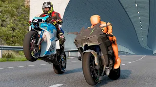 Motorbike Crashes #23 - BeamNG DRIVE | SmashChan