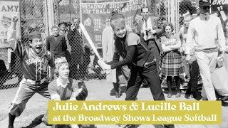 Julie Andrews, Robert Goulet, Lucille Ball & Joe E. Brown at the Broadway Show League Softball, 1961