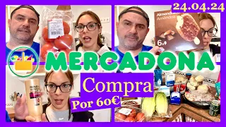 Compra semanal MERCADONA por 60€  💶 Cesta de la compra 🛒 Alimentación y mas ..