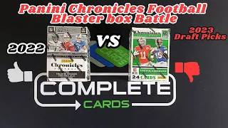 2022 Panini Chronicles Football Blaster box vs 2023 Chronicles Draft Picks Football Blaster who wins