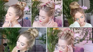 TOP 5 WAYS TO DO MESSY BUN, MOST POPULAR AND VIRAL BUNS | 5 СПОСОБОВ СДЕЛАТЬ ОБЪЕМНЫЙ ВЫСОКИЙ ПУЧОК