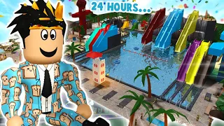 LOCKED IN MY BLOXBURG WATERPARK FOR 24 HOURS... Imma drown (Roblox Roleplay)