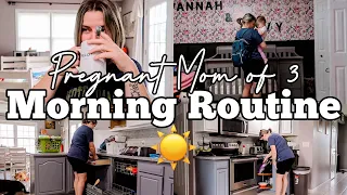 PREGNANT MOM OF 3 SUMMER MORNING ROUTINE | GET IT ALL DONE | PREGNANCY VLOG | MEGA MOM