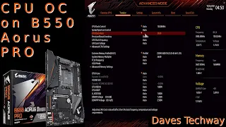 CPU overclocking on the Gigabyte B550 Aorus Pro Motherboard