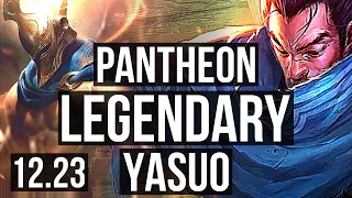 PANTHEON vs YASUO (MID) | 15/1/3, Legendary, 7 solo kills, 500+ games | EUW Diamond | 12.23