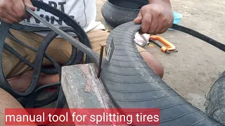 Manual tool for splitting tire