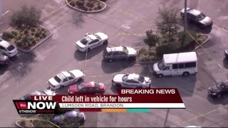 Child left in hot car for hours, rushed to hospital