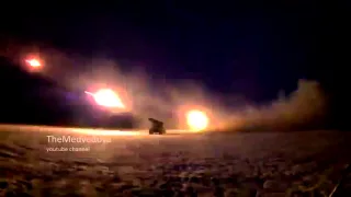 Град ДНР бьет по силам АТО / Ukraine: BM-21 Grad militias firing Украина!