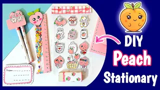 🍑 DIY peach stationary set inspired by @Tonniartandcraft #schoolcraftideas #schoolcrafts