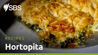 How to make traditional Greek hortopita (spinach and feta pie) | SBS Food