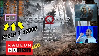 Teste de GOD of WAR no RYZEN 3 3200g com placa de vídeo de 4gb | Será que roda bem???