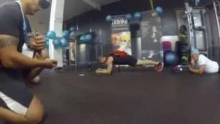 Troy Smith Guinness World Record Abdominal Hover Plank with 100-LB Pack