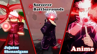 All Gojo Base Moves VS Anime Comparison (Jujutsu Shenanigans + Sorcerer Battlegrounds)