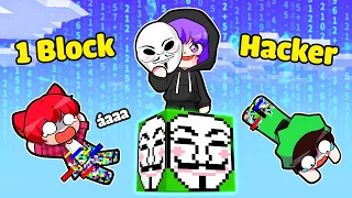 NABEE THỬ THÁCH 24H SINH TỒN TRÊN 1 BLOCK HACKER TRONG MINECRAFT*NABEE 1 BLOCK HACKER 👾🤓