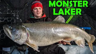 GIANT Lake Trout - Ice Fishing Northern Manitoba MONSTER