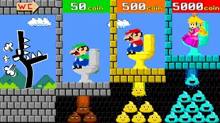 Toilet Prank: Mario, Luigi and Peach & Alphabet Lore Challenge Poor To Rich Toilet! | Game Animation