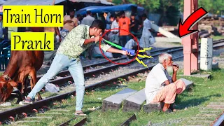 Update Train Horn Pranks!! The Best Of Train Horn Prank Reaction on Public 2021 - Loud Horn Prank