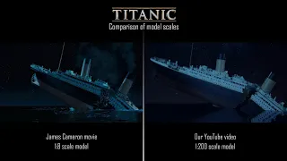 Titanic splits and sinks : James Cameron's $200 million movie VS our $1,000 miniature. Comparison !