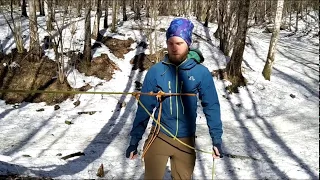 Спортивный дюльфер (спуск по верёвке) с подстраховкой схватывающим узлом