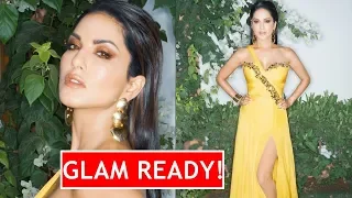 Sunny Leone looks ethereal in yellow dress with summer bronze makeup