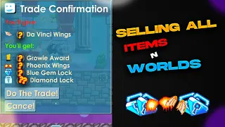 Selling All My Expensive Items/Worlds To Get 50 Bgls in 1 video! | Growtopia