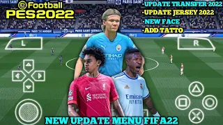 eFootball PES 2022 PPSSPP ENGLISH COMENTARY Latest Kits & transfer 2022/23