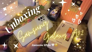 Samsung Galaxy A32 🤍🕊| Aesthetic android phone unboxing 💜| Buying from Shopee