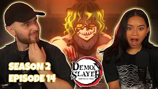 GYUTARO JOINS THE FIGHT!! - Girlfriend Reacts To Demon Slayer Season 2 Episode 14 REACTION + REVIEW!