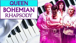 БОГЕМСКАЯ РАПСОДИЯ НА ПИАНИНО Bohemian Rhapsody Queen красивая песня простая мелодия на фортепиано