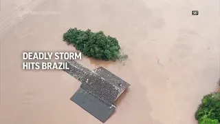 Dramatic scenes as deadly extratropical cyclone hits Brazil
