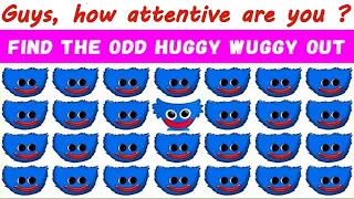 FNF | Find The Odd Huggy Wuggy Out | POPPY PLAYTIME | Puzzle | Spot the Difference | FNAF PLUS