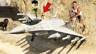 GTA 5: FRANKLIN AND SHINCHAN Found BURIED "MILITARY FIGHTER JET" in GTA 5! (GTA 5 mods)