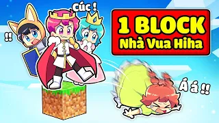 NHÀ VUA HIHA THỬ THÁCH 100 NGÀY SINH TỒN 1 BLOCK TRONG MINECRAFT*HIHA ONE BLOCK NHÀ VUA  🥰👑