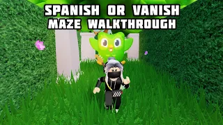 Duolingo Spanish or Vanish Maze Walkthrough | ROBLOX Duolingo Game Hub (EVENT)