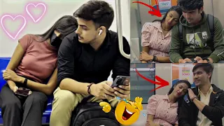 SLEEPING ON STRANGERS IN THE METRO PRANK | PART- 2 | PRANK ON BOYS