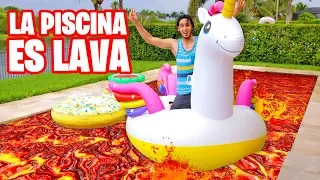 LA PISCINA ES LAVA !! Saltando Flotadores Corriendo | Reto Extremo | HaroldArtist