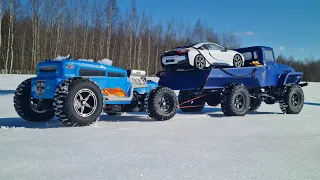 We found a HOT-ROD and were AWESOME with the power! ... Finding a car in the snow. RC OFFroad 4x4