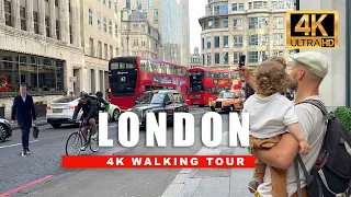 🇬🇧 England, Central London Neighborhood Walking Tour 2023 - Financial District 4K HDR 60fps