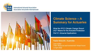 Climate Science: A Summary for Actuaries