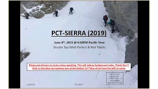 PCT 2019 Sierra Webinar (June 8, 2019)