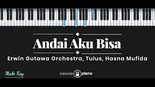 Andai Aku Bisa - Tulus, Erwin Gutawa Orchestra, Hasna Mufida (KARAOKE PIANO - MALE KEY)