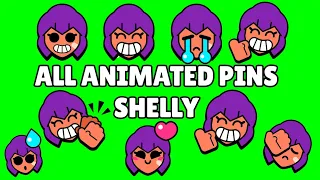 Shelly Pins (Animated) | Brawl Stars | Green Screen