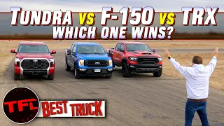 Surprisingly Close: The Toyota Tundra Takes On The Ford F-150 & Ram TRX In This Nail-Biter Drag Race