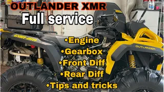 21 CAN AM OUTLANDER XMR (1st service tips) Engine / gearbox / front and rear diff fluid  change.