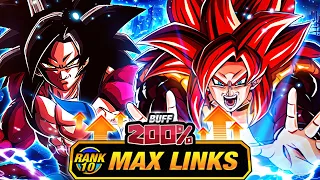 200% LEADER SKILL BUFF! LEVEL 10 LINKS 100% RAINBOW STAR LR SSJ4 GOKU! (DBZ: Dokkan Battle)