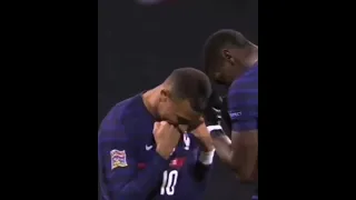 Pogba and Mbappe dancing after scoring a goal