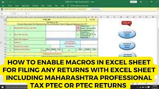 How to Enable Micro or Macro in Excel Utility for Filing Any Tax Returns Income Tax Professional Tax