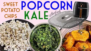 Kale PopCorn Sweet Potato Chips Airfried in Philips Smart Sensing Air Fryer XXL + Light Snack Kit